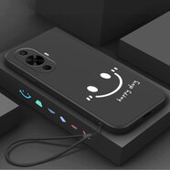 十年磨鍵華為nova12活力版手機殼鏡頭全包防摔FIN一AL60a液態(tài)硅膠男女新款 簡(jiǎn)約笑臉【經(jīng)典黑】送鋼化膜 華為nova12活力版