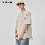 衣品天成  EPTISON華夫格口袋簡(jiǎn)約短袖T恤夏季街頭國(guó)潮復(fù)古吸濕速干情侶半袖 灰白色 165