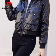 皮爾卡丹毛領(lǐng)加絨皮衣女短款加厚皮外套pu皮皮棉衣棉服皮棉外套加絨皮上衣 黑色色 單獨加絨皮衣(無(wú)毛領(lǐng)) M 75-96斤