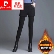 皮爾卡丹（pierre cardin）打底褲女加絨加厚假兩件打底褲女2025新款秋冬外穿彈力褲裙保暖褲 黑色【加厚) 加絨 3XL建議145-168斤