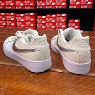耐克（NIKE）女鞋運動鞋2025夏季復古滑板鞋百搭輕便低幫休閑鞋簡版空軍一號 AO2810-104米白銀 38