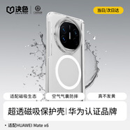 決色【透如裸機保護鉸鏈】適用于華為Matex6手機殼透明高清鏡頭支架x6典藏版保護殼磁吸散熱時(shí)尚保護套 冰透白【鏡頭支架】【中軸保護】