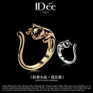 IDee  CREATIVE IDER FOR YOU法國(guó)IDee精靈小貓戒指女甜美時(shí)尚食指戒開口可調(diào)節(jié)尾戒飾品配禮物 金色 12#