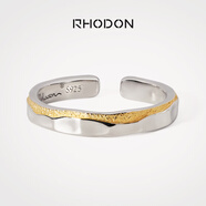 RHODON純銀情侶戒指一對閉口素圈對戒男女婚戒七夕定制禮物銀飾尾戒刻字 沙海-開口男款（均碼）