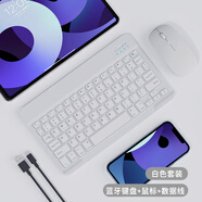 納柯萬ins風(fēng)藍(lán)牙無線鍵盤蘋果iPad充電華為MatePad聯(lián)想pro安卓手機(jī)iOS鼠標(biāo)可愛女生外接鍵盤靜音打字套裝 【白色】10寸充電版鍵盤+雙模鼠標(biāo)