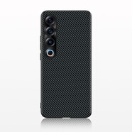 適用于魅族21手機(jī)殼凱夫拉紋素皮meizu20Pro保護(hù)套五金全包防摔 黑色 魅族21