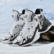 帥貅水花4代透氣減震籃球鞋男低幫專(zhuān)業(yè)實(shí)戰新款湯普森KT運動(dòng)比賽球鞋 M8906白黑（加絨款） 39