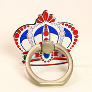 億城 手機支架閃粉愛(ài)心多功能多用支架指環(huán)扣支架床頭桌面支架手機平板便攜通用支架懶人支架金屬支架 藍紅色皇冠