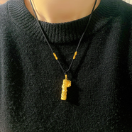 瑞諾黃金盤龍而上吊墜男士999足金盤龍柱項鏈男女掛墜生日禮物送男友 盤龍柱編織項鏈/金重約2.77g