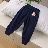 格格親兒童褲子春秋季薄款男童女童寶寶休閑運動(dòng)褲嬰兒外穿長(cháng)褲純棉款 【春秋款】紳士狗-藏青 120 【適合身高約110-120cm】