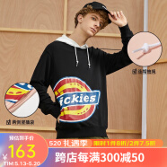 Dickies 卫衣男迪凯斯官方新彩色LOGO连帽卫衣情侣纯棉休闲上衣外套 黑色/半边LOGO S/165