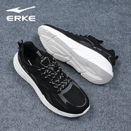 鴻星爾克運動(dòng)鞋男鞋夏秋季網(wǎng)面透氣輕便軟底學(xué)生時(shí)尚休閑百搭減震跑步鞋男 正黑/碳灰 39