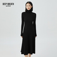 深呼吸DEEP BREATH 3D天衣無(wú)縫羊毛針織連衣裙A500278 A500283 A500285 黑-長(zhǎng)袖 高領(lǐng) S (2碼)