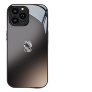 適配蘋果15手機殼14Plus時尚iPhone13卡通12mini創(chuàng)意11Pro彩色財龍XSMax鏡頭全包6s防摔套7金屬漆8 k886簡約龍寶金屬漆玻璃黑色 iPhone15