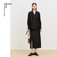 噢姆（AUM） 【店鋪臻選】AUM噢姆2025年春季新款波點(diǎn)肌理中式黑色西裝外套女 黑色 L