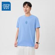 真維斯（Jeanswest）秋季新款純棉上衣綿軟舒適男士短袖T恤XC 淺藍(lán)2511 S 170/88A