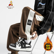 稻草人休閑褲男春秋季新款男士燈芯絨褲休閑長(cháng)褲寬松大碼小腳褲潮 咖啡加絨WK43 2XL