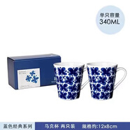瑞典Rorstrand藍蝴蝶餐具盤馬克杯碗奶壺碟北歐家用餐具 馬克杯 340ml 兩支裝 1件套