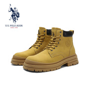 美國馬球協(xié)會（U.S.POLO ASSN.）休閑男鞋2025新款春季馬丁靴戶外登山鞋男休閑厚底英倫靴子大黃靴 黃色 38 (240mm) -