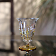 崇雅十卿大麥手工玻璃茶杯高足精致耐高溫主人杯小清新功夫品杯 大麥杯 60ml 1只