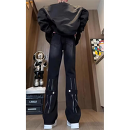 7家優(yōu)品 微喇牛仔褲男士秋冬季款美式高街寬松休閑直筒修身長(cháng)褲子男 CRB-3002黑色 2XL