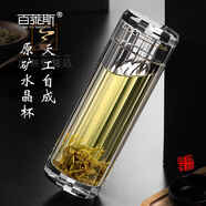 百萊斯 GO TO SUCCESS原礦水晶玻璃酒杯男士帶蓋禮盒輕奢正統(tǒng)加厚酒具茶杯 原礦水晶磚石切面