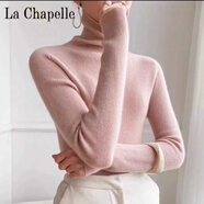 拉夏貝爾（La Chapelle）秋冬純色羊毛毛衣堆堆高領(lǐng)打底衫修身內搭羊毛衫女加厚 純100自動(dòng)發(fā)熱皮粉色 純100自動(dòng)發(fā)熱均碼 80-135