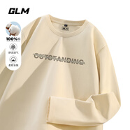 GLM長(zhǎng)袖t恤男秋季寬松純棉男士圓領(lǐng)打底衫潮流街頭衣服男裝