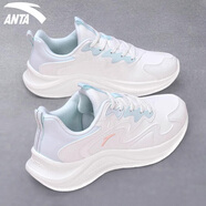 安踏（ANTA）女鞋運(yùn)動(dòng)鞋子女秋季漫步減震回彈跑步鞋皮面耐磨舒適百搭休閑鞋 象牙白/泡沫綠 （皮面） 36