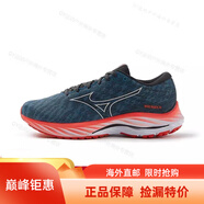 美津濃（MIZUNO）男女慢跑鞋透氣耐磨大V鞋跑步鞋WAVE RIDER26 51/灰藍色/灰白色 38.5