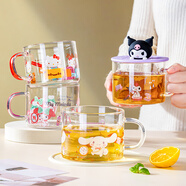古杰士高硼硅玻璃杯耐熱喝水杯子女可愛(ài)卡通三麗鷗家用高顏值牛奶杯茶杯 Cinnamoroll 玉桂狗玻璃杯
