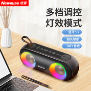 紐曼N510無(wú)線(xiàn)藍牙音箱家用桌面音響重低音迷你便攜式防水戶(hù)外大音量炫彩燈光超長(cháng)續航