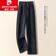 皮爾卡丹（pierre cardin）女裝雪尼爾闊腿褲女秋冬高腰加絨褲休閑褲子燈芯絨窄版春秋直筒褲 藍(lán)灰色【 款】 常規(guī) 4XL 32-【建議145-155斤】