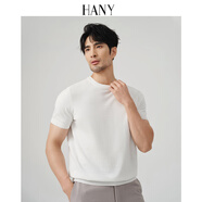 漢尼（HANY）【100支純棉】t恤男短袖純白色針織打底衫男士高級感圓領(lǐng)男裝夏季 伊索光學(xué)白【純棉 100支】 M 【建議130斤以內(nèi)】