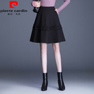 皮爾卡丹（pierre cardin）時(shí)尚a字裙女春季2025新款高腰蓬蓬傘裙半身裙顯瘦通勤中裙短裙子 黑色 4XL