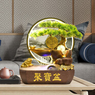 水源工坊假山流水噴泉客廳桌面擺件循環(huán)水辦公室循環(huán)水景擺件喬遷開業(yè)禮品 H30075特大（帶霧）