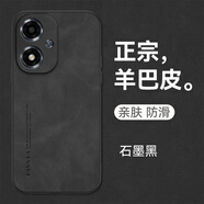 mlnew OPPO A2M 5G鏡頭全包手機(jī)殼PJU110保護(hù)殼小羊皮手機(jī)套防摔保護(hù)套防滑 【石墨黑】配全屏高清鋼化膜