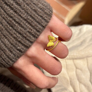 瑞諾（Ruinuo）黃金蝴蝶靈蛇戒指女士999足金新款時尚指環(huán)生日禮物送女友 黃金蝴蝶戒指/金重約3.7克