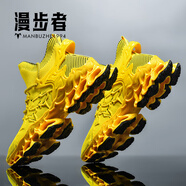漫步者典藏版【官方名品 品牌直郵】夏季透氣飛織網(wǎng)布刀鋒情侶跑步男鞋 MBZ定制丨日光黃丨男女同款 38