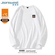 真維斯加絨長(cháng)袖T恤男秋冬款男士雙面絨打底衫男生冬季寬松大碼磨毛內搭