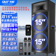 先科（SAST）ST-1507戶(hù)外音箱舞臺(tái)會(huì)議演出廣場(chǎng)舞婚慶專(zhuān)業(yè)音響無(wú) 標(biāo)配+不含話筒+32GU盤(pán)