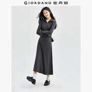 佐丹奴廢土風(fēng)沙漠風(fēng)連衣裙女通勤翻領(lǐng)半拉鏈過(guò)膝長(zhǎng)款傘裙05464866