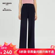 哥弟真的好（GIRDEAR）女裝高腰純色針織巴黎褲休閑長褲女A100137 藏藍(lán) L (4碼)