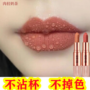 GOVO口紅雨衣唇膏正紅豆沙啞光不沾杯不掉色防水保 1支裝【肉桂奶茶色】%95的選擇