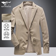 七匹狼西服男秋冬新品商務(wù)休閑純色經(jīng)典百搭職場(chǎng)單西小西裝男士外套男裝 卡其（4907款 ） 52A/185/100A/3XL