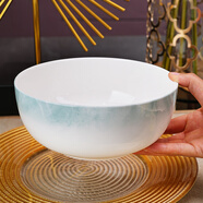 紅牡丹景德鎮骨瓷碗盤(pán)餐具家用陶瓷碗具輕奢米飯碗具釉下彩碗筷喝湯大碗 云錦萬(wàn)里7英寸面碗1個(gè)