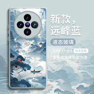 GGUU山水泛舟適用vivoX100pro手機殼X100保護套vivo新款高端玻璃小眾 山水泛舟春水紅花-玻璃殼 vivoX100Pro