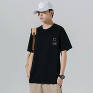 A21新款國(guó)潮T恤純棉純棉男T恤多色夏季 以純-黑色 2XL