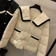 予瑾時(shí)尚娃娃領(lǐng)棉衣棉服女常規(guī)款2024年新款時(shí)尚洋氣收腰加厚保暖外套 白色 寬松款式可拍小一碼 XL 165-170