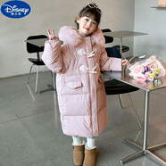 迪士尼（Disney）女童羽絨服童裝冬季新款女童洋氣大毛領(lǐng)牛羽絨棉服2025新款潮流 粉色 120cm
